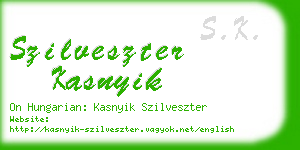 szilveszter kasnyik business card